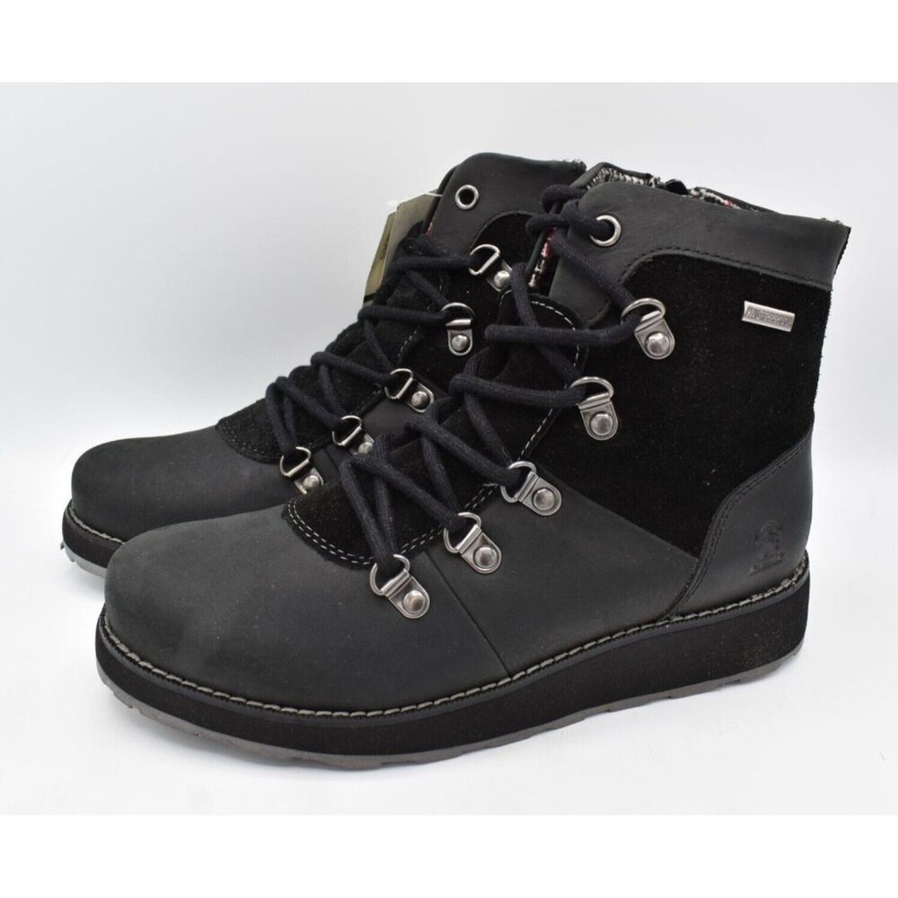 Kamik Womens Size 7 Ariel‎ Lo Waterproof Genuine Leather Black Boots Shoes